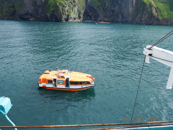 Das Tenderboot in Aktion