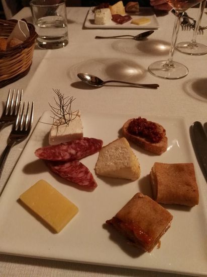 Die Antipasti beim Abendessen
