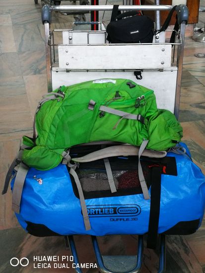 mein Gepäck, Tasche richitg voll und fast 25kg schwer