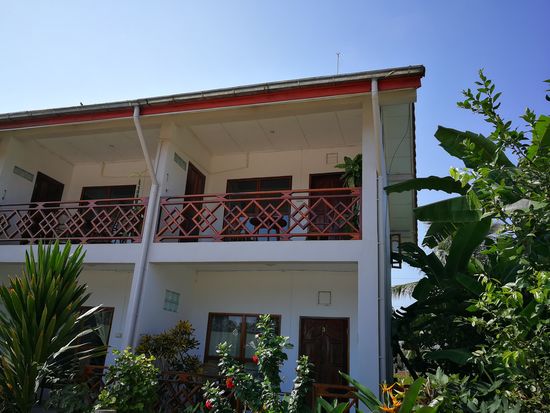 rechts oben war mein Balkon mit Blick auf den Mekong