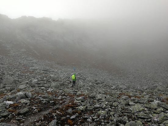 Die letzte Stunde vor dem Pass ging es über Geröll