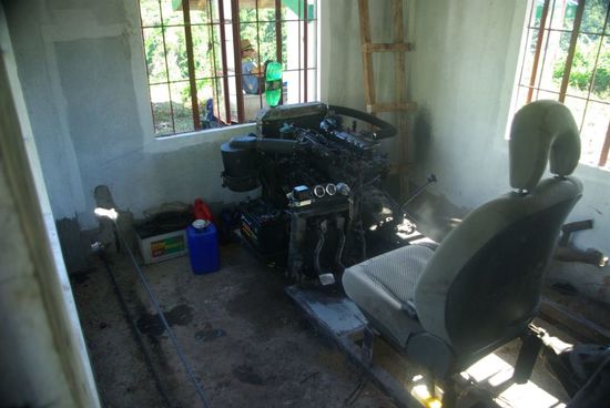 Die Antriebseinheit der Seilbahn - eine abenteuerliche Konstruktion !