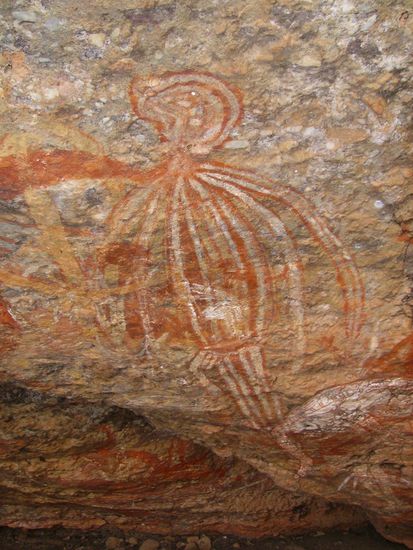 Wandmalerei der Aborigines...