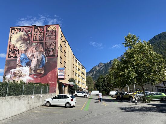 Ein großformatiges Wandgemälde in Chur