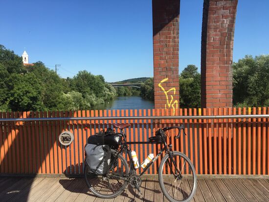 Ausblick bei Plochingen von der Fußgänger- und Radfahrerbrücke