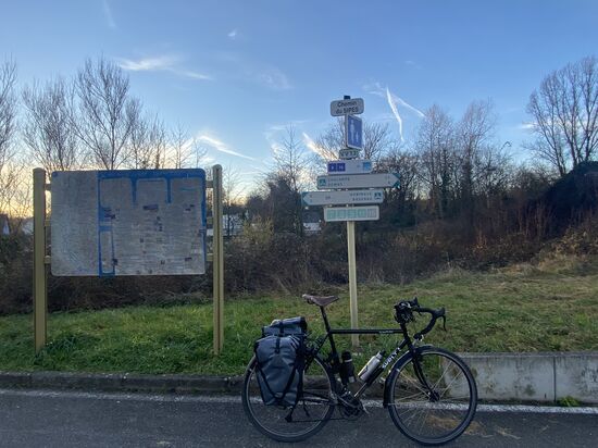 Auf dem Rückweg vom TGV-Bahnhof in Mulhouse nach der Neujahrstour 2022 / 2023 vom Dreiländereck Deutschland-Frankreich-Schweiz via Montreux bis nach Marseille