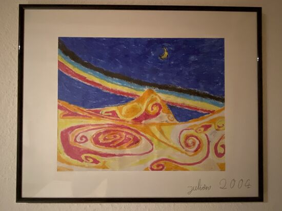 Ein wirkungsstarkes Bild in der Privatunterkunft. Tatsächlich bin ich der festen Überzeugung, dieses selbst in einem früheren/anderen Leben angefertigt zu haben.