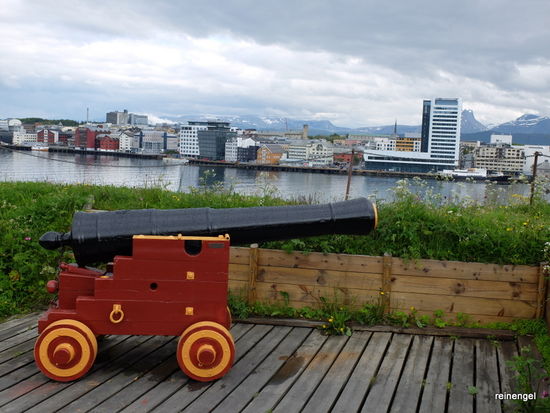 Zur Verteidigung des Hafens wurden gegenüber der Stadt diese Art von Kanonen eingesetzt.