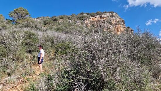 Der Gipfel ist in Sicht. Und rechts unten in dem Felsen befindet sich dann auch die große Höhle.