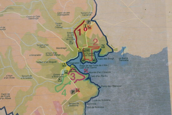 Wanderwege an der Cala Mondrago