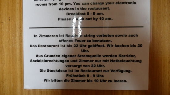 Bitte sparsam mit dem Strom umgehen!