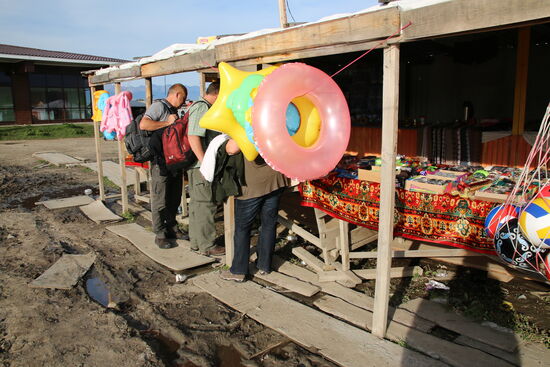 Verkaufsstand vor dem Bad