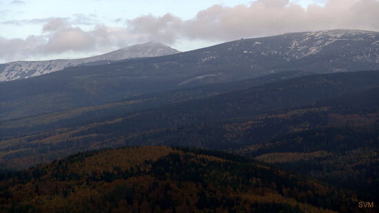 Blick zur Schneekoppe von der Todeskurve aus