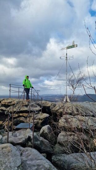 Am Ziel. Aber der Wind war stürmisch!!!