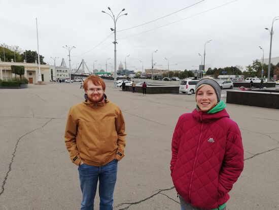 Unsere Hostelbekanntschaft und zum Monolog tendierender "Stadtführer" Valentin