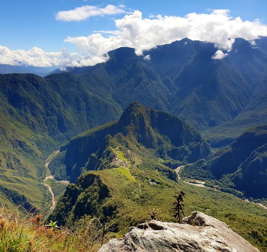 Bild vom Machu Picchu Mountain mit Blick auf den Waynap Picchu