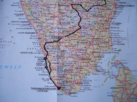 Weg von Alappuzha nach Fort Kochin
