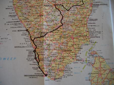Weg von Fort Kochin nach Kozhikode