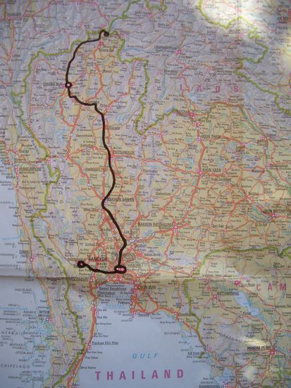 Weg von Chiang Mai nach Chiang Saen