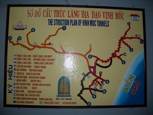 Uebersicht des Tunnelsystems von Vinh Moc