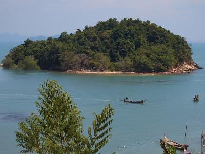 Insel, die man von der Ostseite der Insel aus sieht