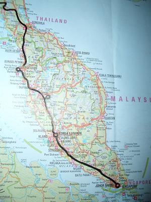 Weg von Cameron Highlands via Kuala Lumpur nach Singapur