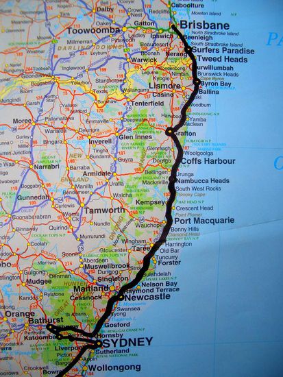 Sydney – Blue Mountains – Newcastle – Nambucca Heads – Grafton – Byron Bay – Surfers Paradise - Brisbane