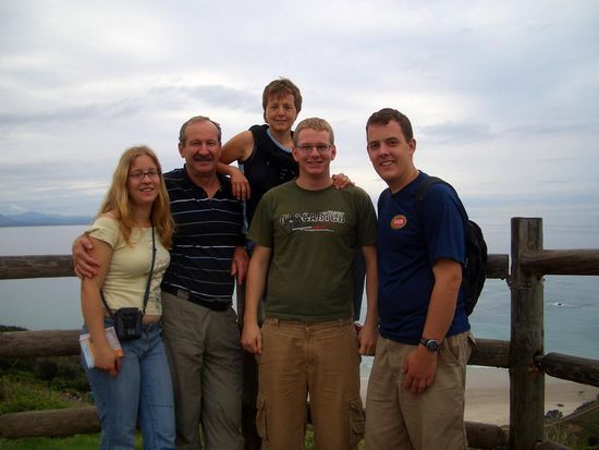 Wir fünf am östlichsten Punkt Australiens