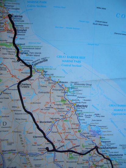 Rockhampton – Rubyvale – Townsville – Paluma Range NP. – Cardwell - Cairns