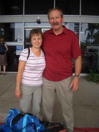 Theres und Ruedi vor dem Flug (Sie lassen alle ganz herzlich grüssen!)