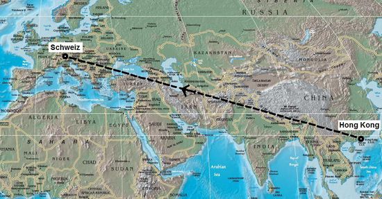 Flug Hong Kong – Schweiz (natürlich via London)