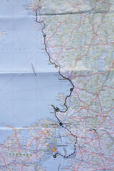 Weg von Kopenhagen nach Göteborg