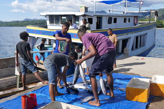 Fischer am Quai von Nangahale