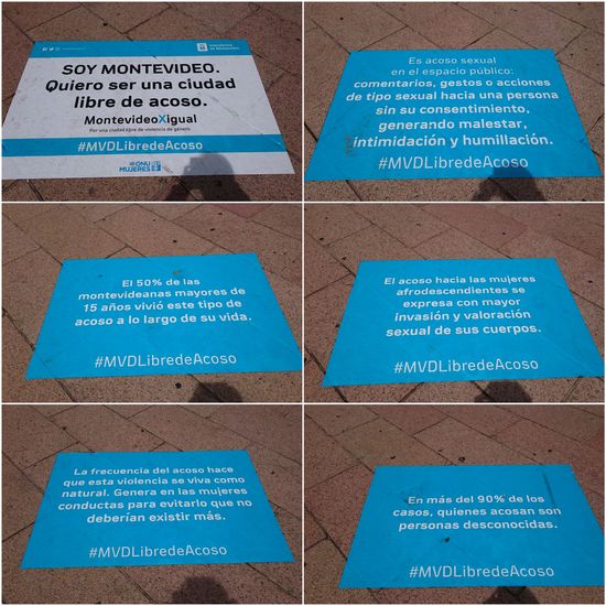 Und vor den Fitnessgeräten auf dem Bürgersteig Mahnungen,  Frauen nicht zu belästigen