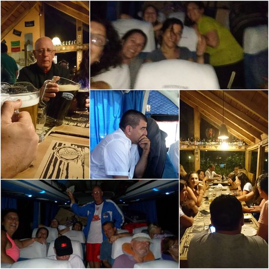 Abends geht es mit dem Micro in eine Cervezeria. Der Busfahrer bekommt natürlich  auch ein Cerveza und auf der Rückfahrt wird im Bus getanzt. Es wird ein Geburtstag  gefeiert