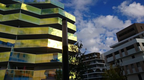 Gebäude im modernen Viertel Porte Marianne, das weiter bis zum Mittelmeer wachsen soll