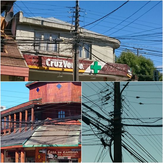 Auch in Villarrica beeindruckende Freileitungen