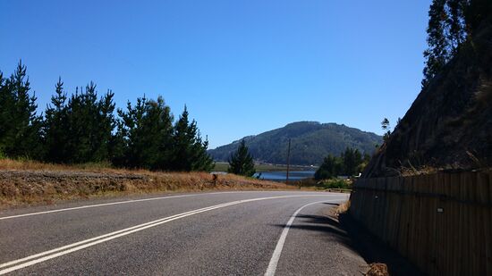 Auf wenig befahrener Straße geht es weiter