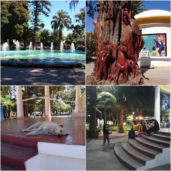 Plaza in Molina. Ein schlafender Hund ist immer in der Nähe