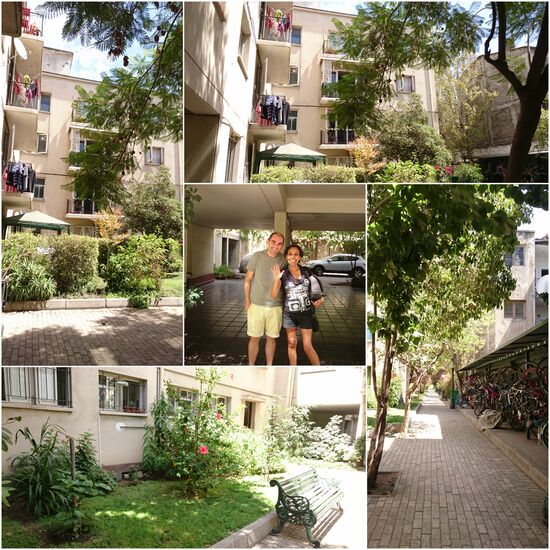 Im Innenhof von Vivis Wohnblock