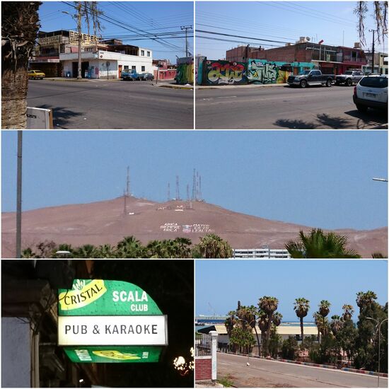 Sogar die Palmen leiden unter der Trockenheit 
Auf Aricas Vergnügungsmeile reihen sich die Karaokebars aneinander