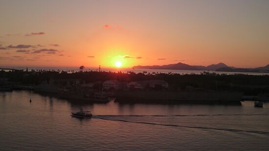 Sonnenuntergang im Hafen von Manzanillo