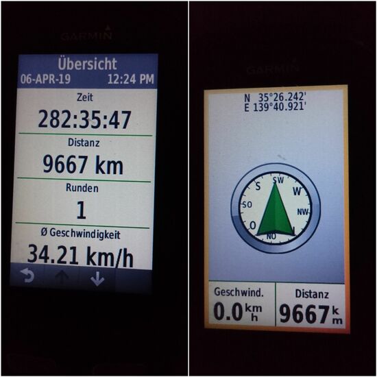 Wir kreuzen den Pazifik zwischen dem 30. Und 35. Breitengrad und überwinden ca.  80 Längengrade.