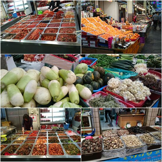 Markthalle in Seogwipo. Die orangenen Früchte sind keine Orangen, sondern Tangerine ,die nur auf Jeju wachsen