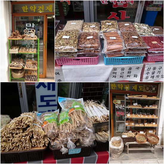 Daegu ist ein Zentrum für Heilkräuterhandel. Die Kräuter konnte ich nicht identifizieren, aber irgendwie hat es überall nach Kurkuma gerochen