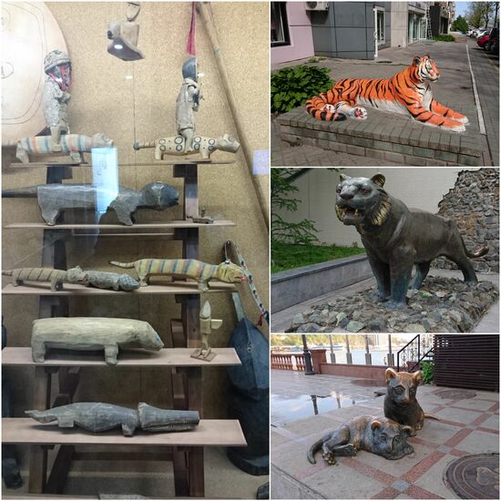 Tiger und Leoparden waren schon Objekte künstlerischer Gestaltung in der Vergangenheit. Heute noch gibt es nicht nur einen Tiger in der Stadt