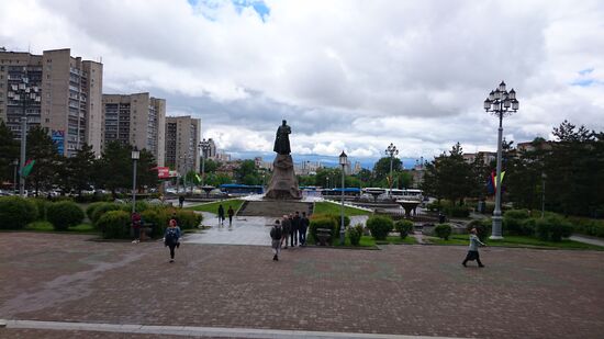 Blick vom Bahnhof auf Chabarowsk