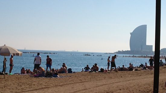 Blick vom Stadtstrand Barceloneta