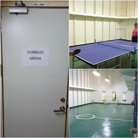 Donbass Arena.  Fast jeden Abend spiele ich hier Tischtennis