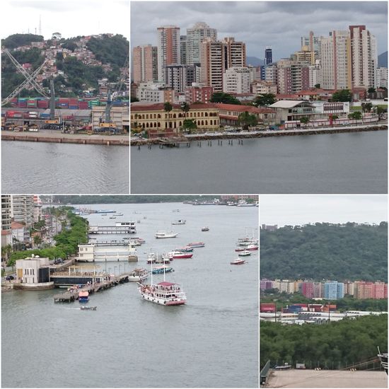 Ankunft in Santos,  Fahrt durch den Fluss zum Liegeplatz